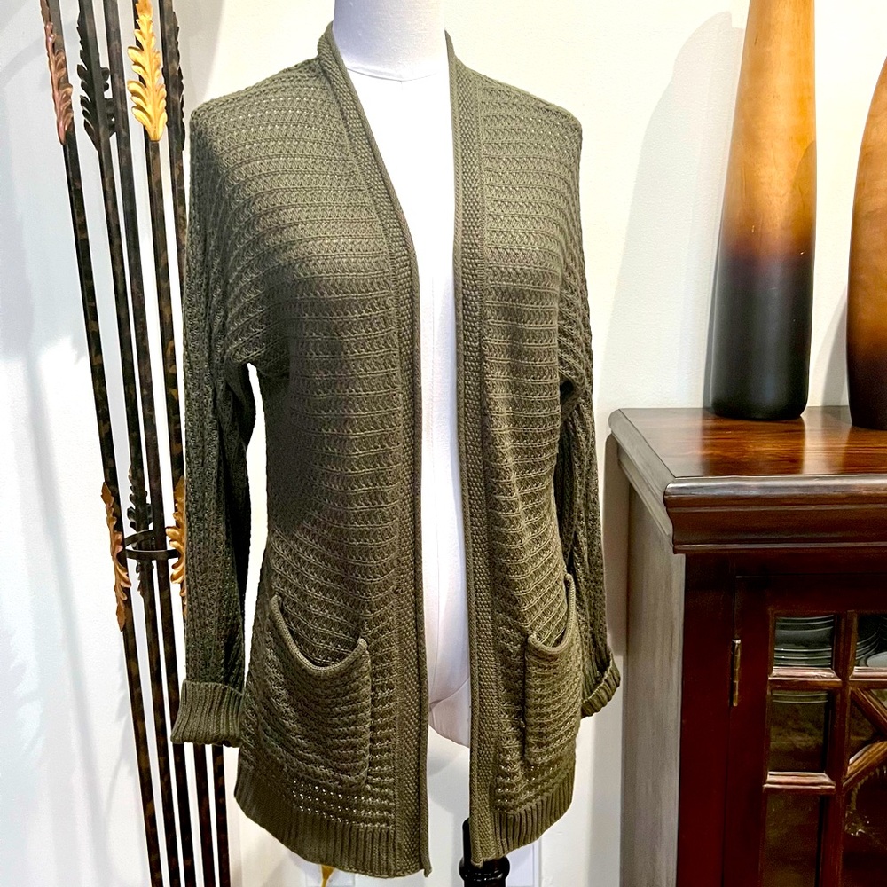 Green Cardigan Sweater